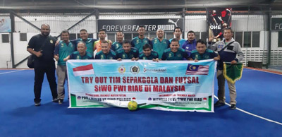  Tryout Siwo PWI Riau di Malaysia, Tim Futsal PWI Riau Kalahkan Tim Futsal PJ Club
